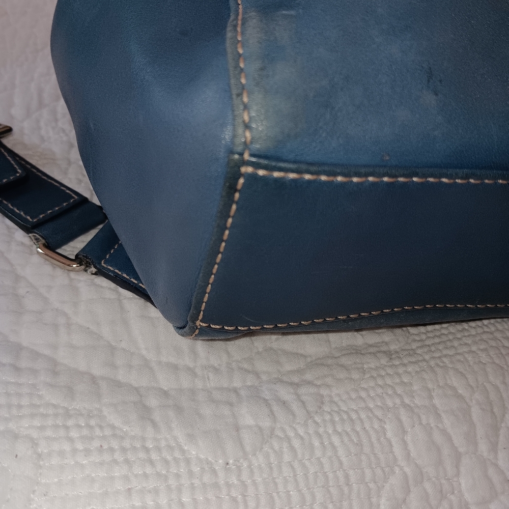 Coach Navy Leather Backpack - Picture 8 of 14